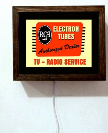 RCA Electron Tubes Authorized Dealer TV Radio Service Sales Light Lighted Sign