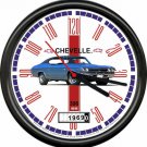 Licensed 1969 Chevelle 396 Blue 2 Door Chevrolet General Motors Sign Wall Clock