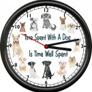 Time Spent With A Dog Is Well Spent Veterinarian Vet Clinic Gift Sign Wall Clock