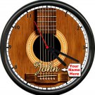 Personalized Name Guitar Shop Musician Luthier Instrument Sign Wall Clock