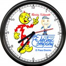 Reddy Kilowatt El Paso Texas TX Power Electric Electrician Tool Sign Wall Clock