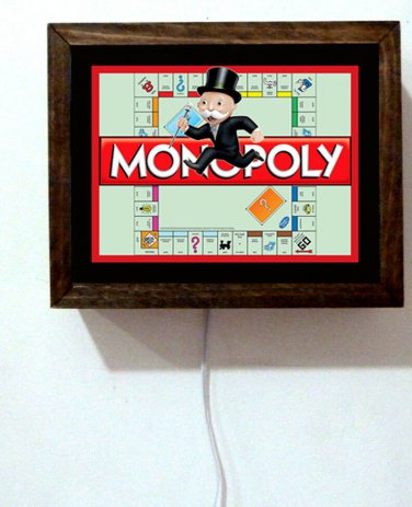 Monopoly Man Game Board Retro Vintage Advertising Toy Store Light Lighted Sign