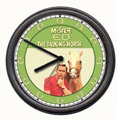 Mr Mister Ed The Talking Horse TV Show Equestrian Cowboy Barn Sign Wall Clock