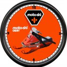 Moto Ski Cadet Sled Snowmobile Racing Retro Vintage Dealer Sales Sign Wall Clock