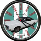 Licensed 1967 Pontiac GTO Black on White 2 Door General Motors Sign Wall Clock