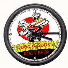 Dog N' Suds A & W Rootbeer Root Beer Sign Wall Clock