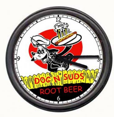 Dog N' Suds A & W Rootbeer Root Beer Sign Wall Clock