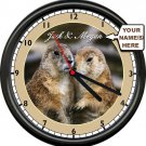 Personalized Groundhog Love Couple Funny Gift Lovers Your Names Sign Wall Clock