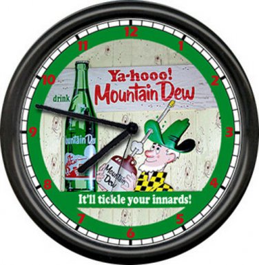 Mountain Dew Hillbilly Soda Pop Diner Shop Pop Sign Wall Clock