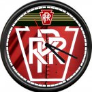 Pennsylvania RR Keystone Lines Retro Railroad Train Conductor Sign Wall Clock