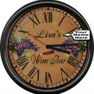 Personalized Wine Bar Your Name Retro Vintage Decor Bottle Sign Wall Clock