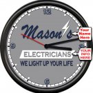 Electrician Electrical Co. Personalized We Light Up Your Life Sign Wall Clock