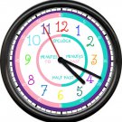 Teacher Gift Wall Clock Easy To Read Kindergarten Classroom School Kids Student