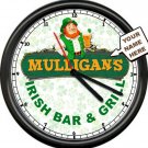 Irish Bar Pub & Grill Diner Mulligan Etc. Personalized Your Name Sign Wall Clock
