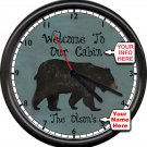 Personalized Bear Lodge Cabin RV Trailer Wildlife Camping Decor Sign Wall Clock