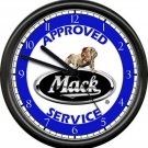 Mack Truck Approved Repair Mechanic Service Bull Dog Advertising Sign Wall Clock