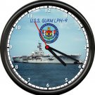 USS Guam LPH-9 US Navy Veteran US Navy Military Ship Sign Wall Clock