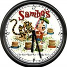 Sambo's Restaurant Diner Style Sign Black Wall Clock