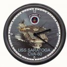 USS Saratoga CVA-60 US Navy Military Sailor Ship Sign Wall Clock