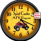 Personalized ATV Motorcycle Sports Racing Repair Mechanic Shop Sign Wall Clock