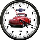 Licensed 1950 Red Chevrolet Chevy Pickup Truck General Motors Sign Wall Clock