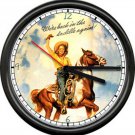 Cowgirl Pinup Girl In Saddle Again Paint Horse Western Gift Sign Wall Clock