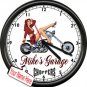 Personalized Custom Chopper Motorcycle Garage Repair  Pinup Girl Sign Wall Clock