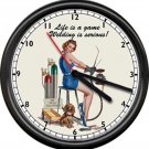 Welder Life Is A Game Welding Is Serious Poster Sexy Girl Pin Up Sign Wall CLock