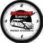 Retro Vintage Look Ambulance Service Attendant EMS Emergency Sign Wall Clock