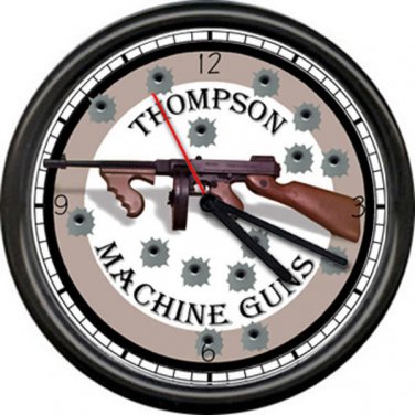 Thompson Machine Gun Rifle Target Sign Wall Clock #787