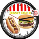 Personalized Chili Dog Hot Hamburger Deli Concession Stand Cafe Sign Wall Clock