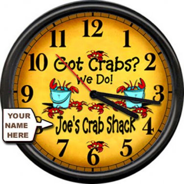 Crab Shack Shop Boiling Pot Seafood Restaurant Fish Joe's Crabs House Wall Clock
