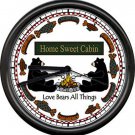Home Sweet Cabin RV Trailer Tiny House Personalzied Bear Decor Sign Wall Clock