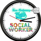 World's Best Social Worker Community Therapist Counselor Helper Sign Wall Clock