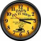 Dad's Pop's Or Your Name Fix It Shop Garage Repair Auto Retro Sign Wall Clock