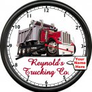 Your Name Red Dump Truck Heavy Equipment Sanitation Driver Gift Sign Wall Clock