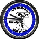 Willys Jeep Sales Service Auto Willy's Dealer Parts Service Sign Wall Clock