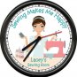 Personalized Sewing Makes Me Happy Craft Quilting Room Art Sign Wall Clock