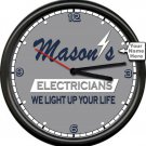 Electrician Electrical Tools Company Personalized Light Up Life Sign Wall Clock