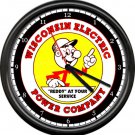 Reddy Kilowatt Electrician Utility Lineman Electrical Wisconsin Sign Wall Clock