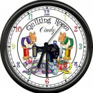 Personalized Quilting Room Cute Mice Seamstress Sewing Machine Sign Wall Clock