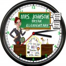 Personalized Teacher Classroom School Chalkboard Best Ever Sign Wall Clock