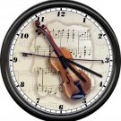 Violin Fiddle Music Teacher Room Sign Wall Clock #809