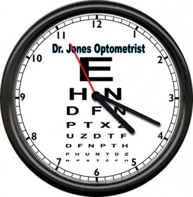 Optometrist Eye Dr Vision Chart Personalized Your Name Gift Sign Wall Clock NEW