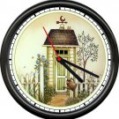 Country Outhouse Farm Cowboy Bathroom Decorating Farmer Decor Sign Wall Clock