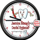 Personalized Your Name Dental Hygenist Dentist Office Cleaning Sign Wall Clock