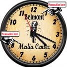 Personalized Radio TV Retro Microphone Media Vintage Art  Poster Wall Clock