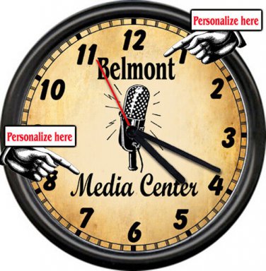 Personalized Radio TV Retro Microphone Media Vintage Art  Poster Wall Clock