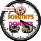 Donut Shop Personalized Your  Name Bakery  Chef  Coffee Shop Sign Wall Clock
