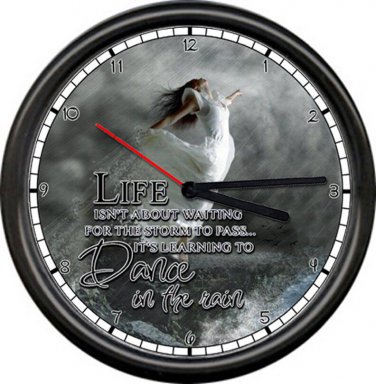 Inspirational Waiting For Storm Dancing In The Rain Counselor Sign Wall Clock